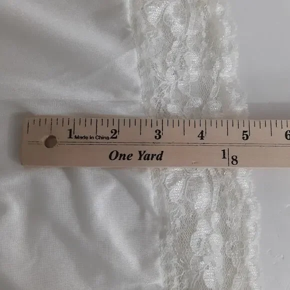 Vintage 90s Satin Slip Dress Cream Nightgown Lingerie Sleep Dress Coquette - Picture 5 of 5